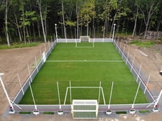 arial view of backyard soccer field